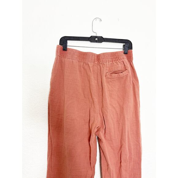 Marine Layer Elle Relaxed Crop Pants Size Medium Rust Orange Preppy Minimalist - Picture 11 of 13